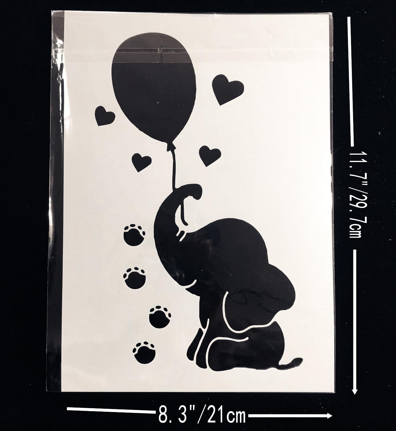 Reusable Layered Baby Elephant Stencil