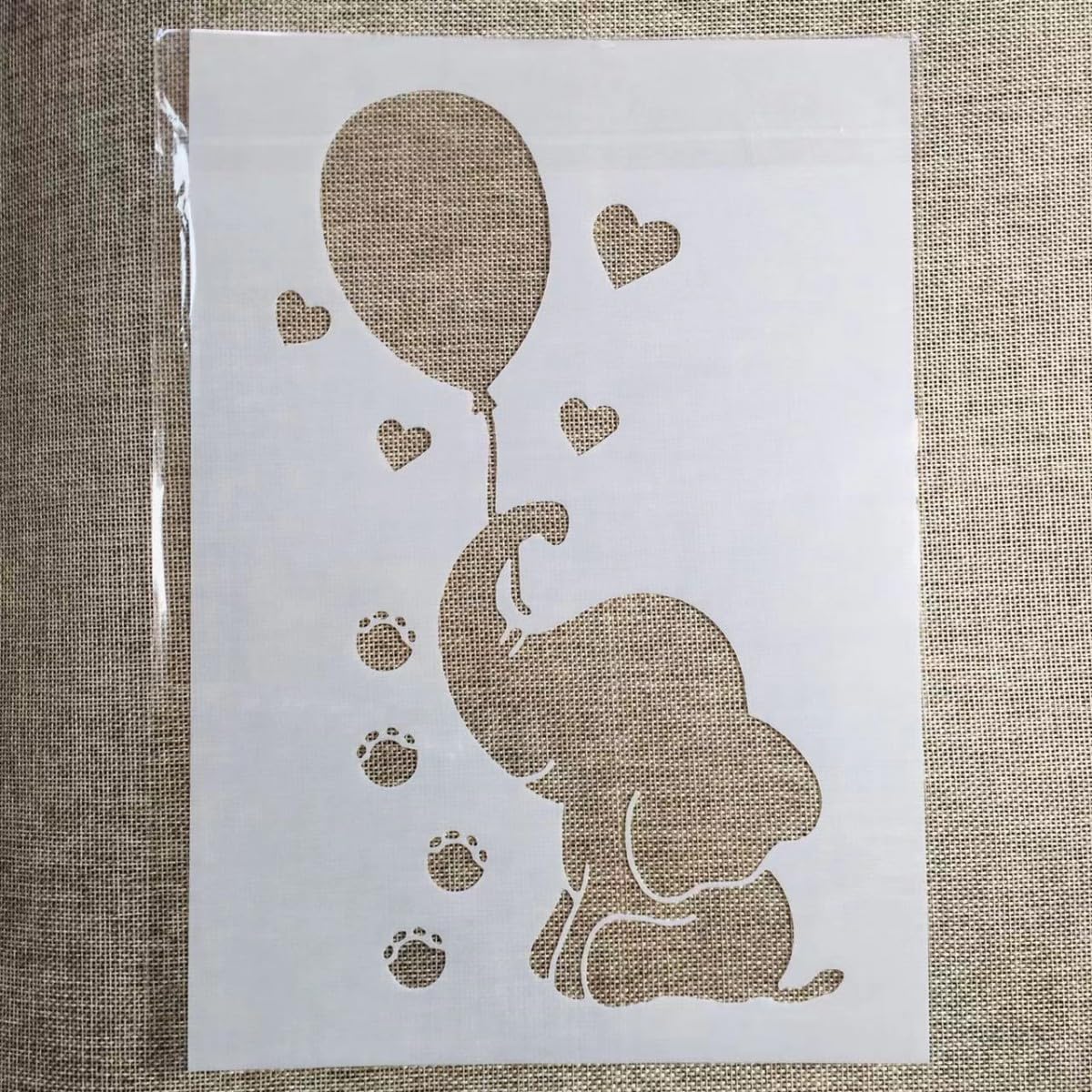 Reusable Layered Baby Elephant Stencil