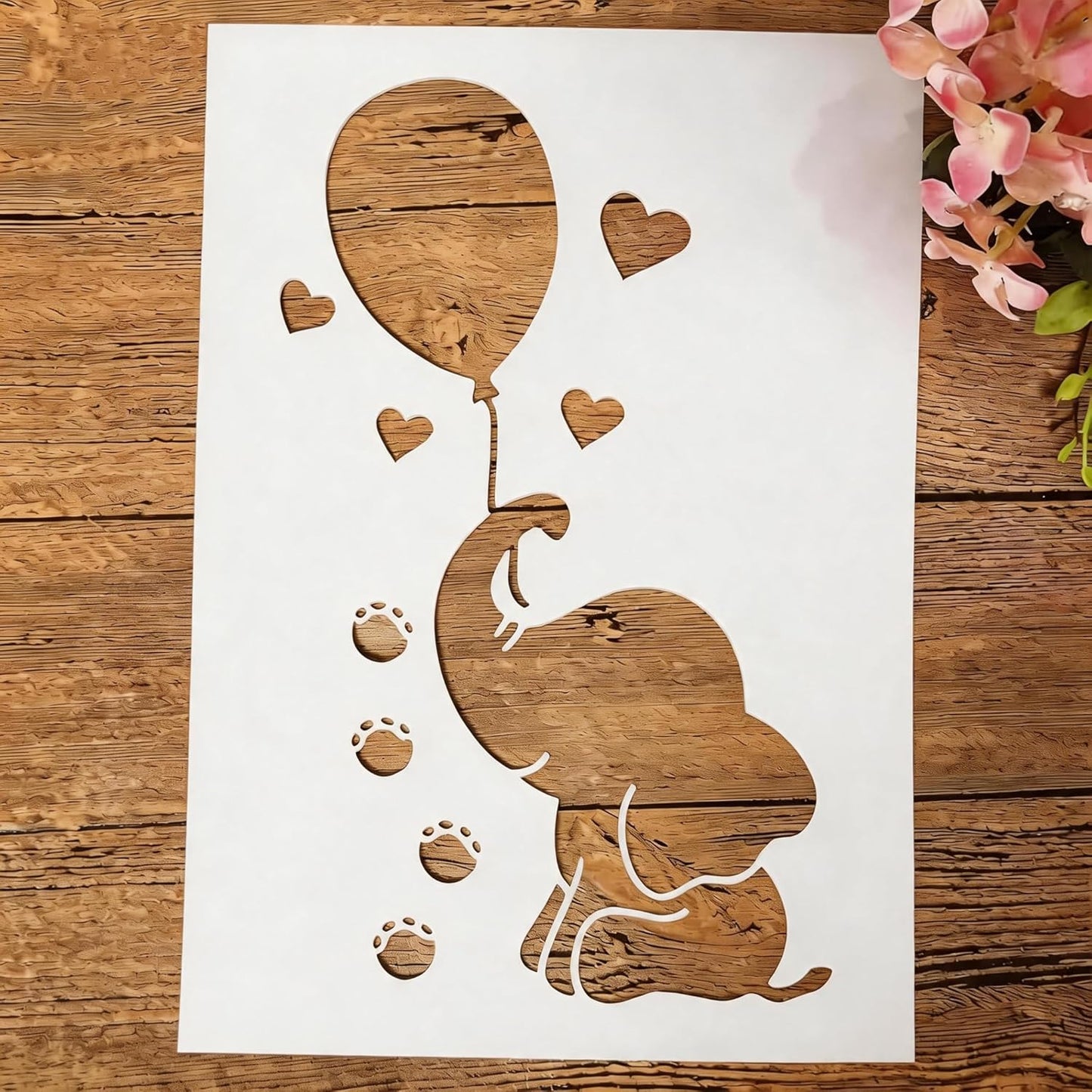 Reusable Layered Baby Elephant Stencil