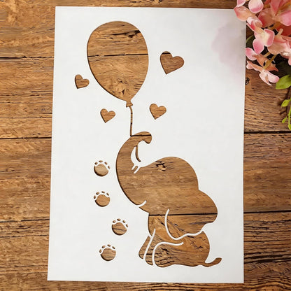 Reusable Layered Baby Elephant Stencil